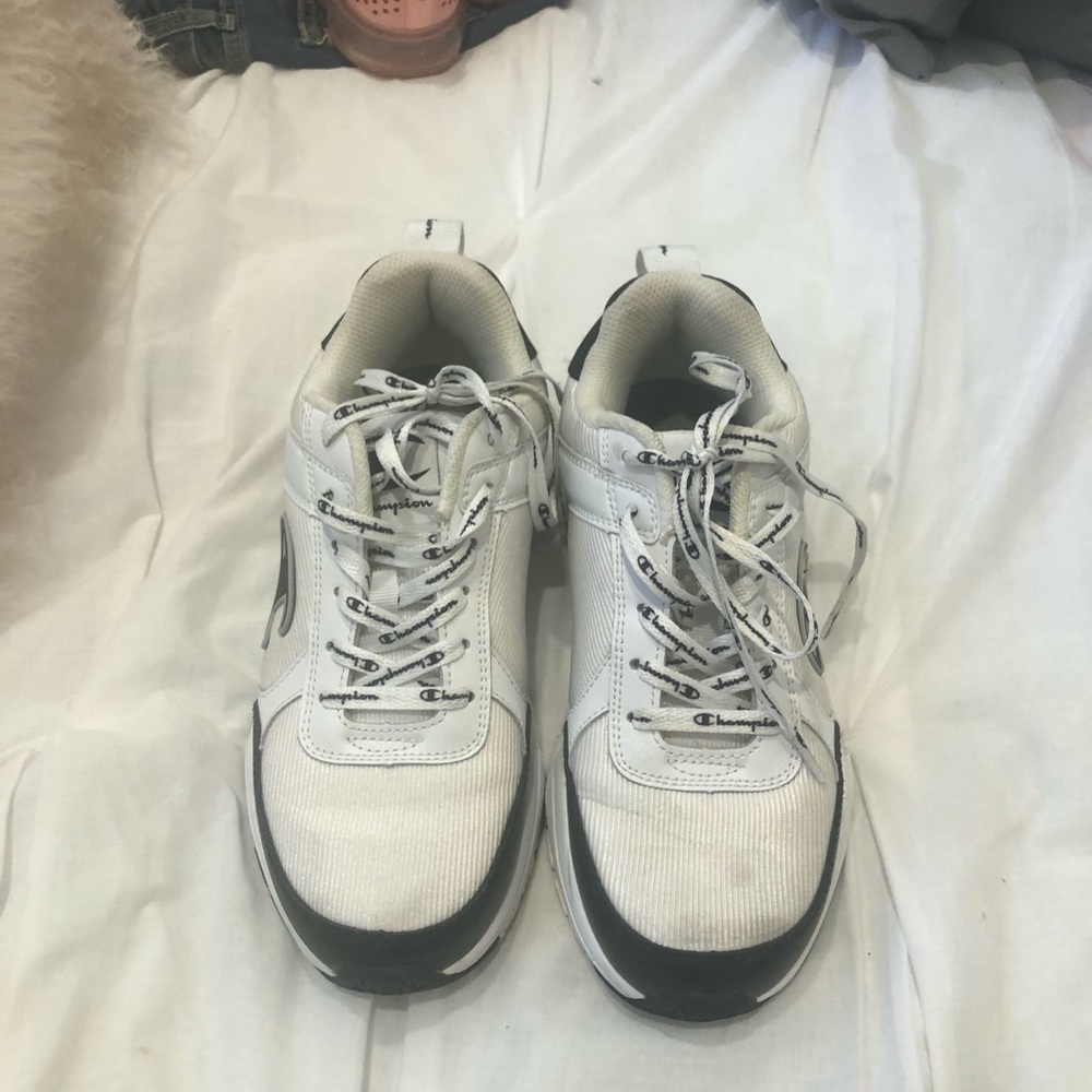 White and black campion shoes